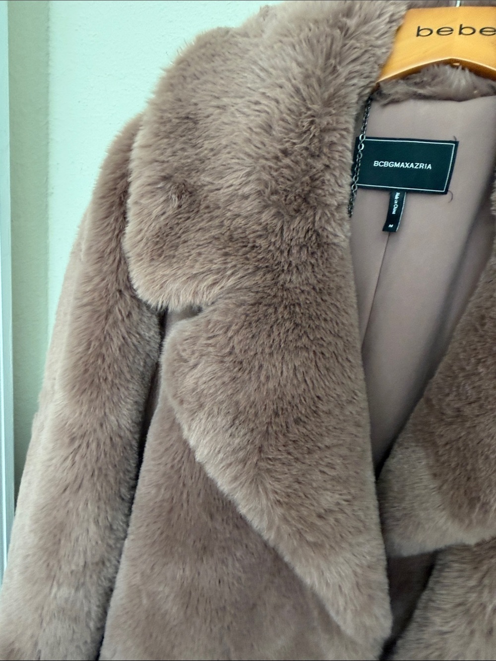 BCBGMAXAZRIA Dusty Rose Teddy Faux Fur Coat - Picture 4 of 13